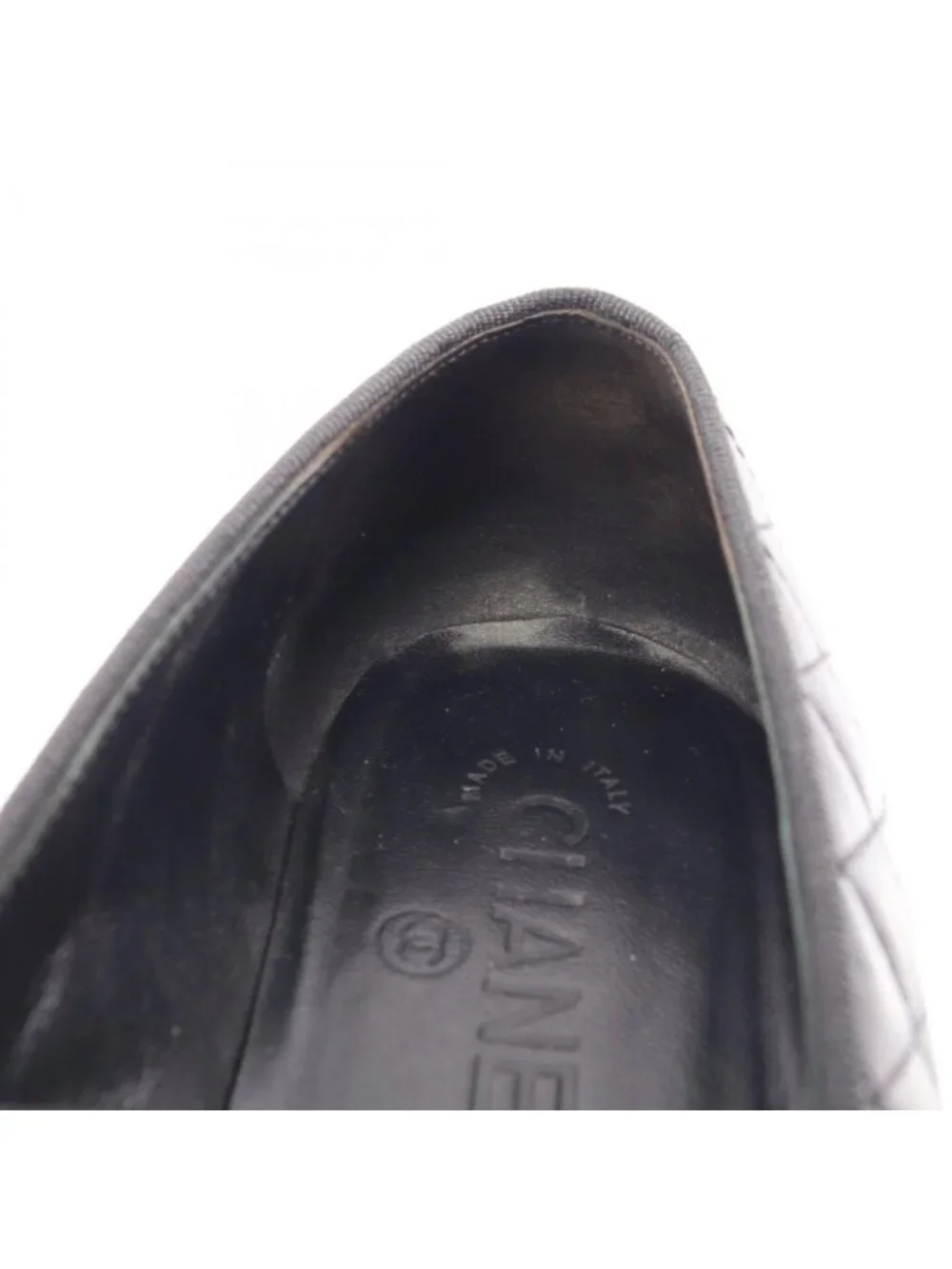 Chanel Loafers Quilted CC Logo Bk Leather